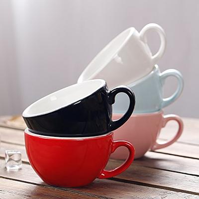 22 OZ Extra Large Coffee Mug, Harebe Smooth Ceramic Boss Giant Tea Cup Big  Capacity and Handle for Dad Men, Red