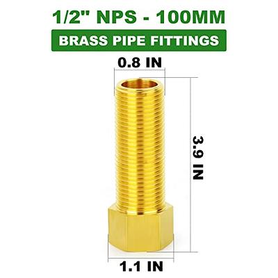 SUNGATOR 1/4 Brass Fittings, Air Hose Fittings, 90 Degree Barstock Street  Elbow, Hex Nipple Coupling Pipe Fitting Set, 1/4 x 1/4 Female Pipe,1/4 x