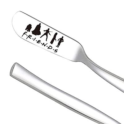 Cute Standing Butter Knife, Stainless Steel Cheese Spreader, Easy Spread  For Peanut Butter, Cheese, Condimets, Jam(2pcs, Brown)