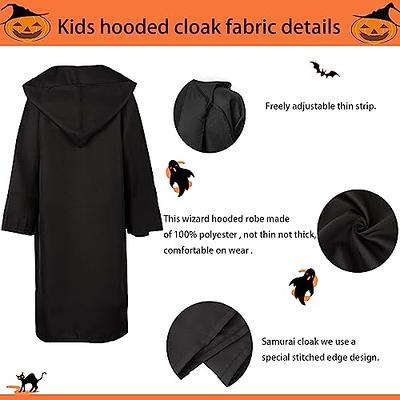 Kids Hooded Black Robe Costume 