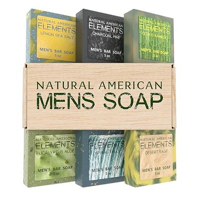 Dr. Squatch Men's Bar Soap - 5 Pack Pine Tar - All Natural Bar Soap for Men with Heavy Grit - 5 Bars of Soap and A Collectible Magnet