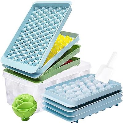 ICEXXP Ice Cube Trays for the Freezer with Lids, Silicone freezer molds  with Ice Box, 4 Pack Ice Trays with Ice Container, Stackable Ice Tray with Storage  Ice Bucket Bin, Ice Tong