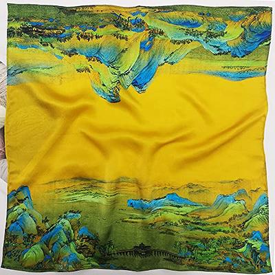 Jeelow Large Silk Scarf Square, 100% Mulberry Silk Shawls And