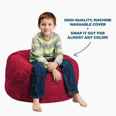 3' Kids' Bean Bag Chair With Memory Foam Filling And Washable Cover Orange  - Relax Sacks : Target