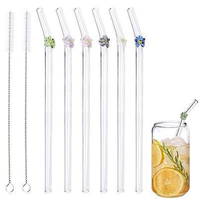 Weysat 100 Pcs Reusable Glass Straws Bulk, Glass Drinking Straws Smoothie  Straw for Milkshakes Tea Juice Cocktail (Colorful,8 x 200 mm)