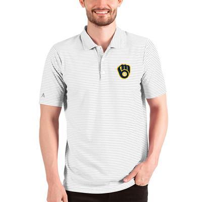 Nike Men's Milwaukee Brewers Stripe Polo - S (Small)