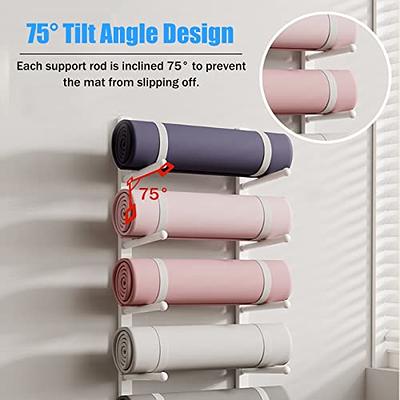 2Pcs Wall Mounted Yoga Mat Storage Rack Exercise Mat Wall Hanger