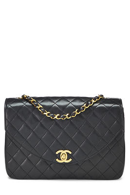 Chanel - Black Quilted Lambskin Square Flap Bag - Yahoo Shopping