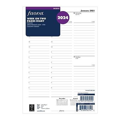 Filofax A5 Minimal week to view vertical 2024 diary with appointments, White