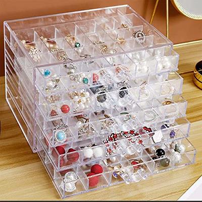FEECKOCK Acrylic Jewelry Organizer Box with 120 Compartments, Clear Jewelry  Holder Organizer, 5 Drawers Earring Holder Organizer, Earring Storage  Organizer for Ring, Necklace, Bead - Yahoo Shopping