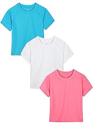 Poroka 3 Pieces Girls and Toddlers' UPF 50+ Rashguard Short-Sleeve