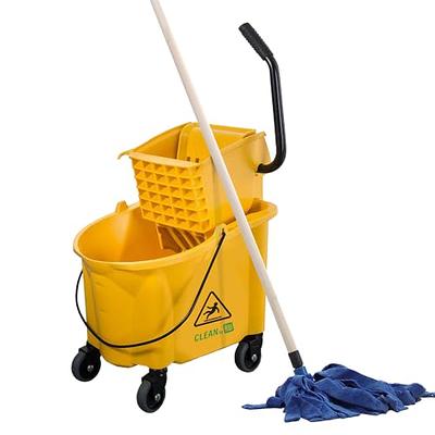 HOMCOM 9.5 Gal. Grey Mop Bucket with Wringer Cleaning Cart 4