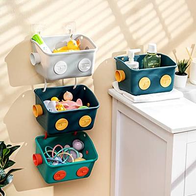 Plastic Shower Caddy Bathroom Kitchen Self-adhesive Wall Mount Shelf Basket  for