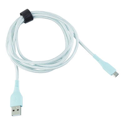 onn. 6' Braided USB-C to USB Cable, Aqua