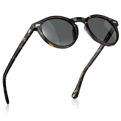 CARFIA Acetate Polarized Sunglasses for Men UV Protection Retro Trendy Cool  Round Sun Glasses Grey Lens - Yahoo Shopping