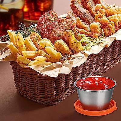 Biioistle sauce cups reusable portion condiment containers small ramekin  dipping sauces round bowls butter warmer small stainless steel bowl ramakan  metal ramekins syrup salsa (Style01) - Yahoo Shopping