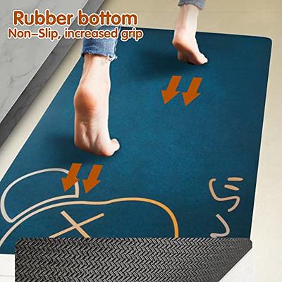 WNOMDY Bath Stone Mats Diatomaceous Earth Bath Mat Fast Water Drying Super  Absorbent Diatomite Mat with Non-Slip for Bathroom Shower Floor,Kitchen