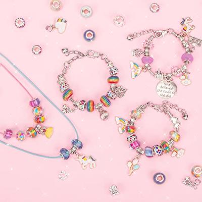 1 Set Pink DIY Charm Bracelet Making Kit, Jewelry Kit for Teen