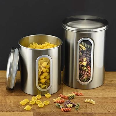 4 Pieces Kitchen Canister Set, Stainless Steel Food Storage Containers With  Glass Airtight Lids For For Kitchen Counter Coffee Tea Nuts Sugar Flour