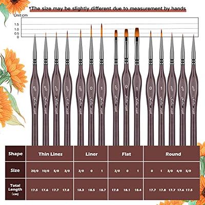 Magicfly Fine Detail Paint Brushes 15pcs Miniature Paint Brushes