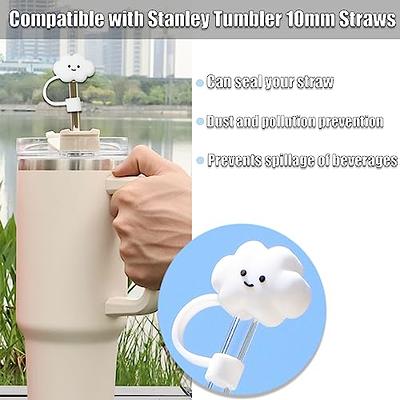 4Pcs Straw Cover Cap for Stanley Cup,Silicone Straw Topper Compatible with  30&40 Oz Tumbler with Handle,Straw Tip Covers 10mm for Stanley Cups