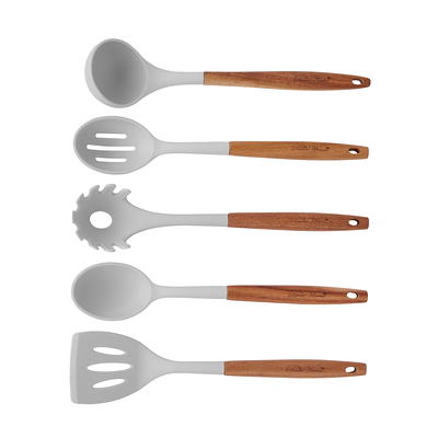 Kaluns Multi Color Utensils Wood And Silicone Cooking Utensil Set