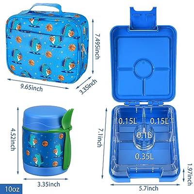 Bento Lunch Box Set With 8oz Soup Thermo, Leak-Proof Lunch Containers With  4 Compartment, Kids Thermo Hot Food Jar And Insulated Lunch Bag For Kids To  School