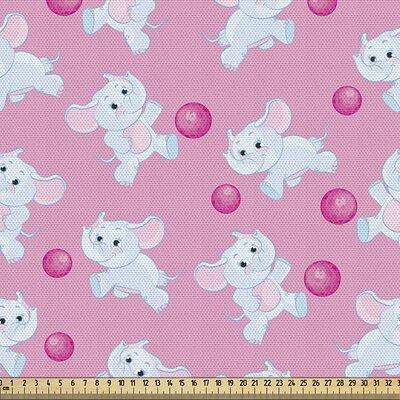 fab_51015_Ambesonne Animal Fabric By The Yard, Girls Design Pattern With  Happy Baby Animals Joyful Fun Playing Dots, Decorative Fabric For  Upholstery - Yahoo Shopping