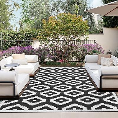 Outdoor Patio Rug Waterproof Camping - 5x8 ft Black Outdoor Rugs Outdoor  Carpet, Plastic Straw Area Rug for Patios Clearance, Outdoor Rugs for
