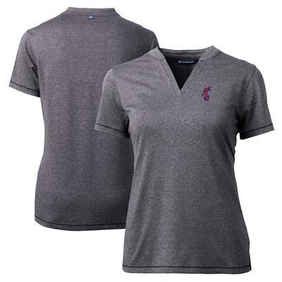 Men's Cutter & Buck Heather Gray Carolina Panthers Helmet Forge Stretch Polo