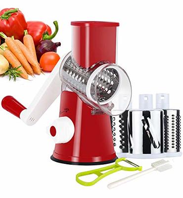 Rotary Cheese Grater, Manual Food Shredder With Strong Suction Base And  6,household Vegetable Slicer For Potato, Carrots, Vegetables, Nuts,  Zucchini