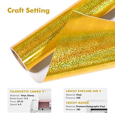 Gatichetta Glitter Holographic Permanent Vinyl 12 x 6FT Sparkle Craft  Adhesive Vinyl Roll for Crafts, for Decal, Signs, Stickers, Christmas Deco,  Glitter Gold - Yahoo Shopping