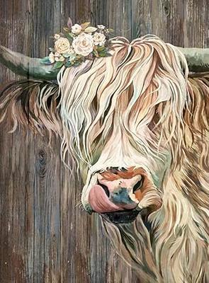 Highland Cow Diamond Painting Kits for Adults, Sunflower Diamond