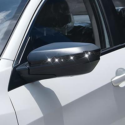 2PCS Car Rearview Mirror Rain Eyebrows, Bling Bling Rhinestone Mirror Rain  Visor Guard Rear View Side Mirror Rainproof Shade Cover for Most Car,Truck