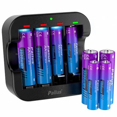 Piles rechargeables AA USB - Lithium - avec chargeur / câble de charge