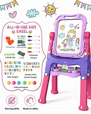 Lehoo Castle Easel for Kids, 4 in 1 Double Sided Kids Art Easel