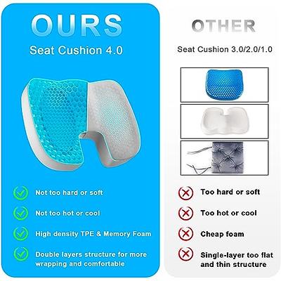 Memory Foam & Cooling Gel Seat Cushion - Ergonomic Chair Cushions