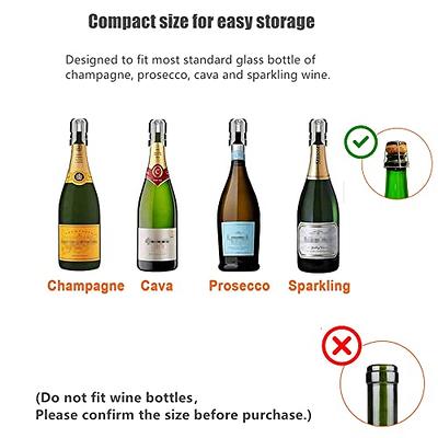 3 Pack Reusable Champagne Stoppers, Stainless Steel Wine Sparkling Bottle  Cork Set with a Built In Sealing Plug,Sealer for Cava, Prosecco (Silver) -  Yahoo Shopping