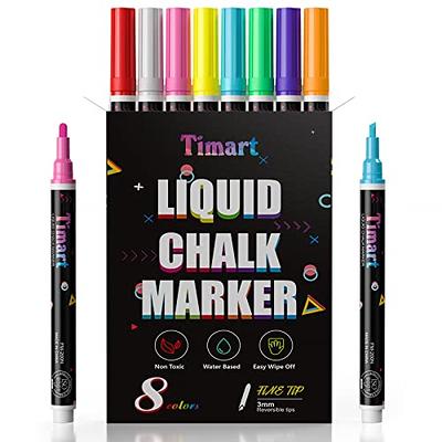 Kassa White Chalk Markers Fine Tip (4 Pack 3mm) - Erasable Chalkboard Pens