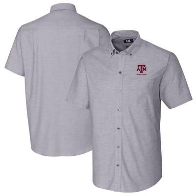 Atlanta Braves Cutter & Buck Short Sleeve Stretch Oxford Button