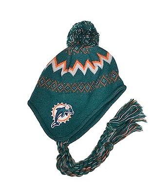 Infant Miami Dolphins Brown Football Head Knit Hat with Pom