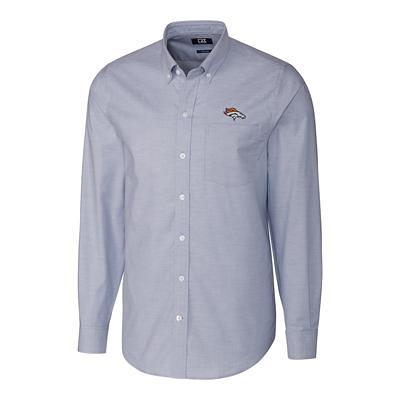 Indianapolis Colts Cutter & Buck Throwback Logo Stretch Oxford Stripe Long  Sleeve Button Down Shirt - Powder Blue