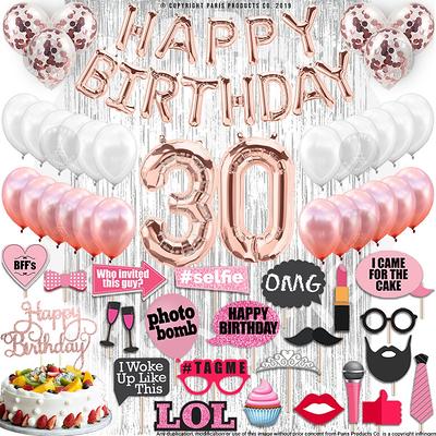 30th Birthday Decorations For Women, Rose Gold 30 Birthday Party