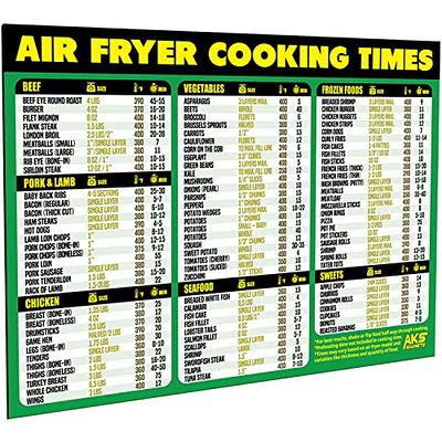 Air Fryer Cooking Times Chart Magnet - Extra Large Easy to Read Airfryer  Magnetic Cheat Sheet - Healthy