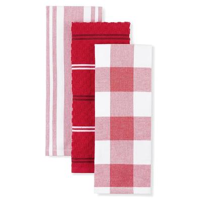 KitchenAid Stripe Gingham Passion Red Cotton Kitchen Towel (Set of 3) -  Yahoo Shopping