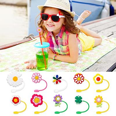 Silicone Straw Covers Cap Cute Flower Straw Toppers for Tumblers Dust-Proof  Drinking Straw Caps for Reusable Straws Tips Lids