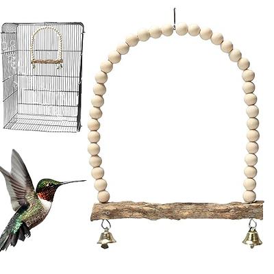 Bird Hemp Rope Net Swing,Parrot Perch Climbing Rope Ladder,Hammock Hanging  on Parakeet Cage wiht 2 Hooks,Chew Toys for Greys  Cockatoo,Cockatiel,Conure,Lovebirds,Canaries,Little Macaw 13.8 x 23.6