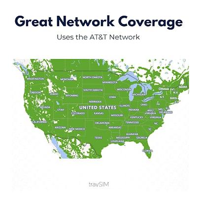 travSIM Prepaid SIM Card USA, Uses The AT&T Network