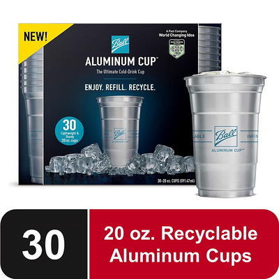 Ball Aluminum Cup, Recyclable Cold-Drink Cup, 20 oz. Cups, 30 Count