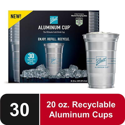 Ball Aluminum Cup, Recyclable Cold-Drink Cup, 20 oz. Cups, 30